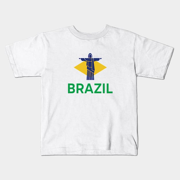 Brazil National Symbol Kids T-Shirt by kindacoolbutnotreally